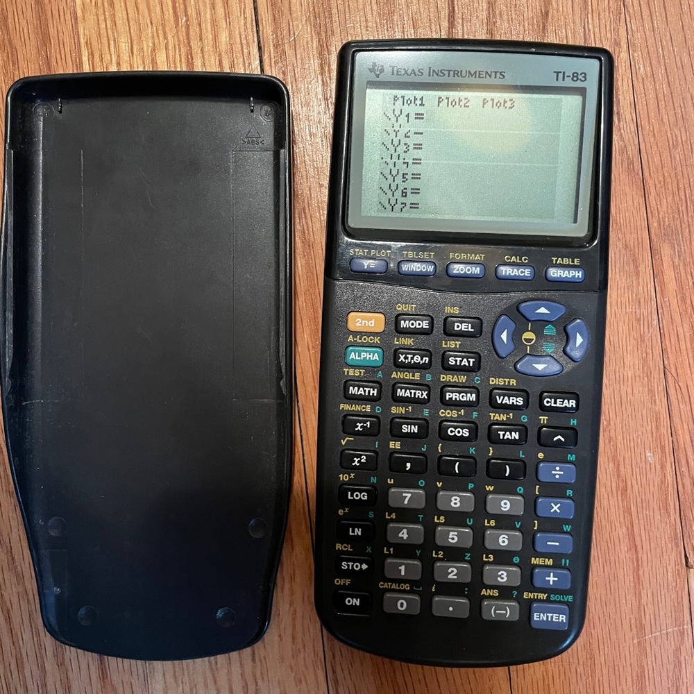 Texas Instruments TI-83 Plus Graphing Calculator + original manual.